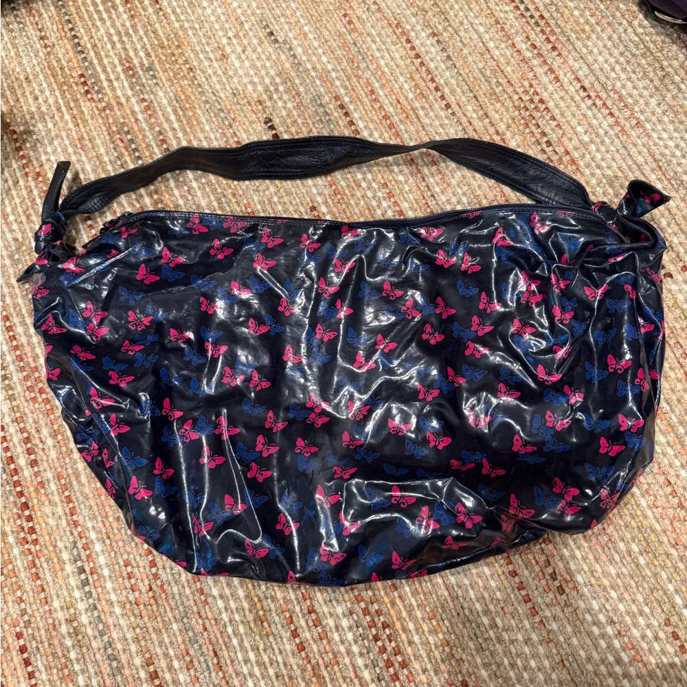 Bottega Veneta Black and Pink Butterfly Shoulder Bag